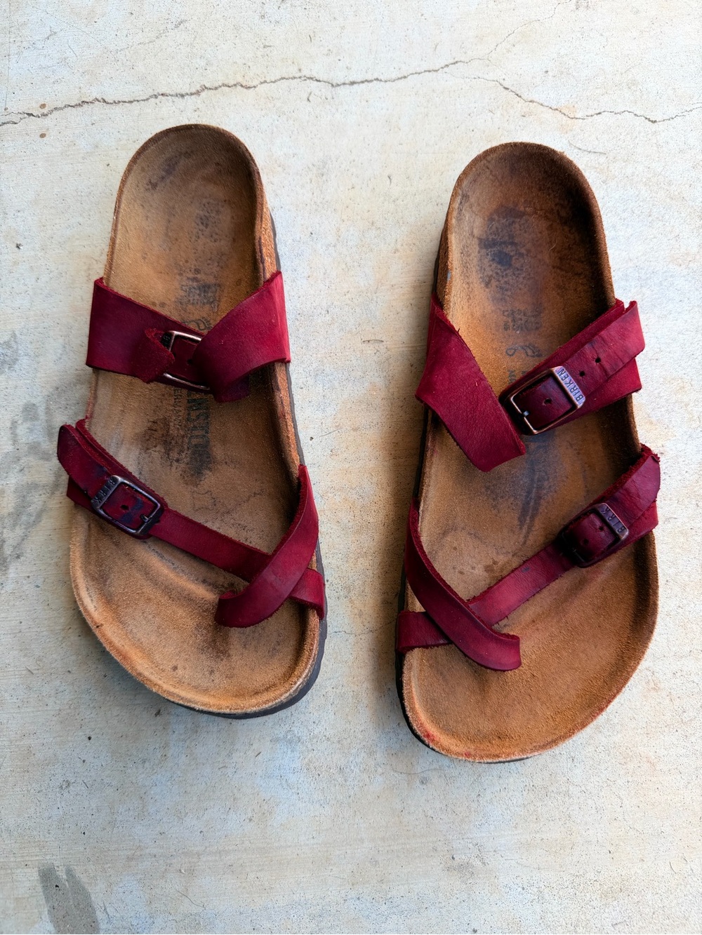 Birkenstock 38 100% Leather Red - Picture 2 of 4